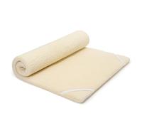 Un Surmatelas 130x190 cm Laine Vierge Naturelle - Mattress Topper au Confort Ergonomique - sur-Matelas pour Un Bon et Paisible Sommeil - Lavable, Thermorégulant et Doux pour la Peau.