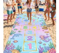 Un tapis de jeu de sol de style macaron rêveur convenant aux vacances, aux réunions de famille, aux pique-niques de printemps et d'été, aux fêtes à thème de plage, aux jeux de groupe pour adultes et a