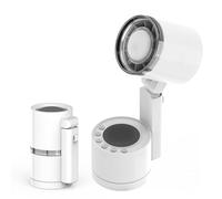 UN UNITEDTIME Ventilateur portable à piles - 100 vitesses - Éclairage LED - Ventilateurs de table pour extérieur, camping, tente, voyage, chambre, bateau de croisière (blanc)