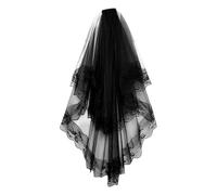 Un Voile de Mariage Noir, Coiffe Florale Gothique avec Peigne