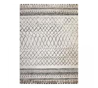 UnAmourDeTapis Tapis Berbère Style, 120 X 170 Cm, Écru, Noir, Motif Berbère, Tissé en Turquie Poils Ras, pour Salle De Réception Ambiance Bohème Chic, 11347