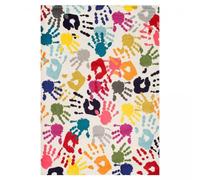 UnAmourDeTapis Tapis Enfant, 100 X 100 Cm, Forme Carré Graphique, Motif Enfant, Multicolore, Poils Ras Tissé, Fabriqué en Turquie, 2619