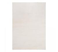 UnAmourDeTapis Tapis Entrée, 80 X 150 Cm, Motif Uni, Crème, Poils Ras Aspect Soyeux, Tissé Machine, Idéal Couloir Chambre Séjour, Fabriqué en Turquie, 5646