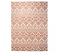 UnAmourDeTapis Tapis Exterieur, 120 X 170 Cm, Motif Géométrique Kilim Tissé Fabriqué en Belgique, Rouge, Idéal Terrasse Jardin pour Décoration Graphique, 6368