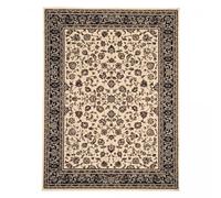 UnAmourDeTapis Tapis Orient Style, 120 X 170 Cm, Coloris Ivoire, Motif Oriental À Bordure Fleurie, Poils Ras, Tissé, pour Salon, 3210