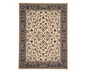 UnAmourDeTapis Tapis Orient Style, 120 X 170 Cm, Coloris Ivoire, Motif Oriental À Bordure Fleurie, Poils Ras, Tissé, pour Salon, 3210