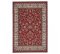 UnAmourDeTapis Tapis Orient Style, 140 x 200 cm, Motif Oriental, Rouge, Poils Ras Tissé, Style Vintage Chic pour Salon, Décoration Chaleureuse, 3205