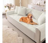 UNBBRRL Couverture Magnétique Canapé Antidérapante en Flanelle, Lavable, pour Canapés Housses De Canapé pour Accoudoirs Et Dossiers, Couverture De Canapé pour Chiens (Cream,70x150cm)