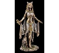 Unbekannt Altägyptische Bastet Figure avec Ankh Veronese Katzengöttin, Figurine de Décoration, Décoder l'article, Sculpture, Statuette, H 25,5 CM