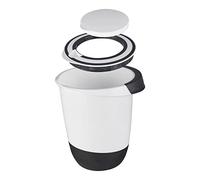 BigDean Bol 1,5 L avec couvercle, ouverture de mélange, base anti-éclaboussures - blanc/noir