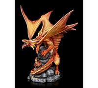 Unbekannt Dragon Fantaisie Figurine - Adulte Feu Dragon, Motif De Anne Stokes Fantastique Créature Et Gothique Figurine Décorative, Peint à la Main, IN oîte Cadeau, B 27 CM