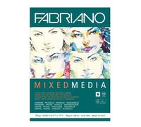 Unbekannt Honsell 19100440 Fabriano Mixed Media Bloc de papier d'artiste Format A4 60 feuilles 160 g/m² Sans acide Grain naturel Convient pour les techniques de peinture humides et sèches