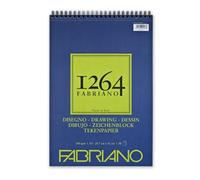 Fabriano Bloc à dessin 1264 A3 180 g/m² 50 feuilles papier blanc sans acide spirale en haut
