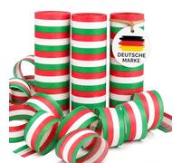 Unbekannt Lot de 18 serpentins italiens - Pour fête d'anniversaire, fête - 3 rouleaux - Décoration à thème - Rouge - Blanc - Vert - Nuit italienne Hongrie Bulgarie