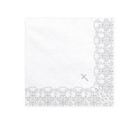 Unbekannt Lot de 20 Serviettes de Table 33 x 33 cm avec Ornements pour Communion, Confirmation, baptême