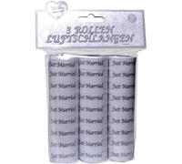 Unbekannt Lot de 3 Rouleaux de 9 serpentins - Blanc Just Married