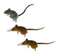 Unbekannt Lot de 3 statuettes d'animaux miniatures en forme de souris pour jardin, prairie, arbre, pelouse, décoration d'intérieur