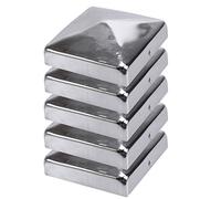Unbekannt Lot de 5 capuchons de poteau pyramide en acier inoxydable 91 x 91 mm