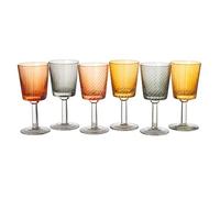 Unbekannt Lot de 6 verres à vin avec coupe Library - 3 couleurs différentes, 2 tailles différentes - Passe au lave-vaisselle