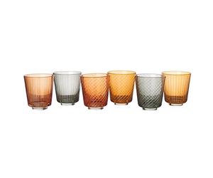 Unbekannt Pols Ensemble de verres en pot avec bibliothèque de coupes - verres à eau - ensemble de 6-3 couleurs différentes, 2 coupes différentes - lavable au lave-vaisselle