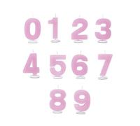 Unbekannt Städter 910874 Mini Bougies Chiffres, Lot de 10, Rose