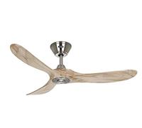 CasaFan Ventilateur plafond Eco Genuino 122 – télécommande, basse consommation – Chrome/Bois naturel