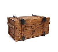 Uncle Joe de Style Vintage Shabby Chic Roosevelt Field Coffre, Bois, Marron Clair, Medium, 85 x 45 x 48 cm