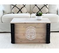 Uncle Joe´s Coffre Vintage Shabby Chic En Bois Massif Gris, Couchtisch