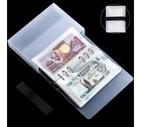 Uncle Paul Album de 100 Monnaies de Poche - 7 × 4 Pouces Porte-Billets Portable Livre de Rangement pour Billets de Banque Documents Billets Cartes Timbres Collection AN0501BK