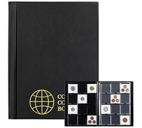 Uncle Paul CS4312BK Album porte-pièces de monnaie avec 120 compartiments et feuilles pour le rangement des pièces de monnaie de 2 x 5 pouces (ustensiles de collection pour pièces de monnaie)