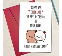 Une carte d'anniversaire amusante, une carte d'anniversaire pour Dudu Bear et Bubu Panda, une carte de vœux créative pour la famille, les amis et les collègues, une carte d'anniversaire avec une envel