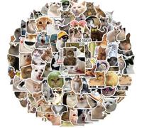 Une collection de 100 autocollants chat mignons et amusants pour tablettes, bagages, portes et murs. Fabriqué en PVC durable.