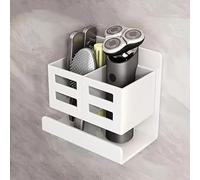 Une étagère murale multifonctionnelle en plastique pour salle de bain - un support de rangement suspendu pour brosses à dents, dentifrice, rasoirs, sèche-cheveux et accessoires de cuisine - Facile à
