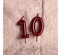 Une grande bougie d'anniversaire numérique rouge de 6 cm, bougies d'anniversaire numérotées, un souvenir pour les célébrations de vacances, les décorations de cuisson de gâteaux, les cérémonies de pas