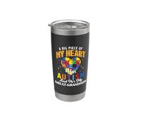 Une grande partie de mon cœur est autiste et c'est mon arrière-petit-fils Gobelet isotherme en acier inoxydable double paroi