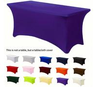 Une nappe rectangulaire en polyester qui recouvre entièrement la table, résistante aux fripons et lavable, élastique et ajustée, convenant pour l'intérieur, l'extérieur, le jardin, les pique-niques, l