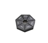 Une Semaine 7 Boîtes À Pilules Rondes En Corne 7 Compartiments À Emporter Une Semaine Petite Boîte À Pilules Compartimentée Mini 7 Jours Boîte À Bijoux Compartimentée Portable 8,3 * 8,3 * 1,7 De Haut
