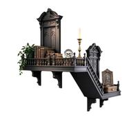 Ungtyb Étagères Flottantes Murales Vintage Gothique Gain de Place Coin | Étagères Murales Déco Esthétique Pour Maison de Campagne Bureau Fête Anniversaire Livre Bougie Jardinière C