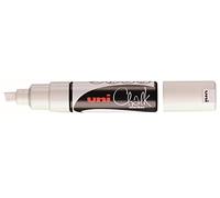 Marqueur craie liquide Uni-Ball Chalk pointe biseautée large 8 mm - blanc