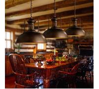 UNI 3PCS Rétro Vintage Lustre Suspension Industrielle E27 Plafonier Luminaire Corde Ajustable Bronze