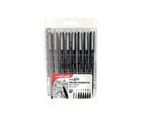 uni-ball 153544972 Pin Paquet de 8 Feutre encre Gris clair/Gris foncé/Noir Assortiment de 8 tailles de pointe