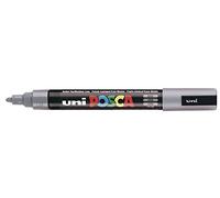 Uni-Ball 182533 - Marqueur POSCa à pointe ogive moyenne, gris | Marqueur à encre pigmentée à base d'eau, opaque, pour presque toutes les surfaces, pointe remplaçable