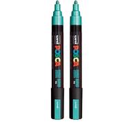 uni-ball 182586 - Marqueur POSCA à pointe ogive moyenne, vert métallisé (Lot de 2)