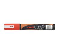 Uni-Ball 186215 - Marqueur fenêtre & craie UNI CHALK PWE-5M, 1,8 - 2,5 mm, pointe ogive, orange fluorescent