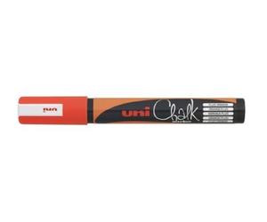 Uni-Ball 186215 - Marqueur fenêtre & craie UNI CHALK PWE-5M, 1,8 - 2,5 mm, pointe ogive, orange fluorescent