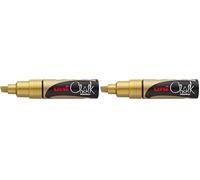 uni-ball 186410 Marqueur Craie UNI Chalk avec Pointe biseautée Doré (Lot de 2)