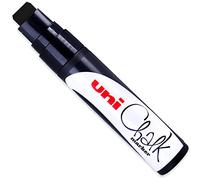 Uni-Ball 186699 - Marqueur pour fenêtres et Craie UNI Chalk PWE-17K 15 mm, avec Pointe Large en Forme de Coin, Noir