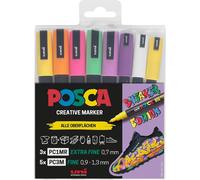 uni-ball 186828 uni-ball POSCA Sneaker schwarz Acrylstift farbsortiert 0,9 - 1,3 mm, 8 St.