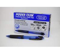 uni-ball 768192000 Power Tank SN-220 Paquet de 12 Stylos à bille rétractables larges encre Super Ink Bleu