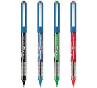 uni-ball Eye Ocean Care UB-157 ROP Lot de 4 stylos roller à de 0,7 mm - Pour écriture, dessin, art et artisanat - Résistant à la décoloration et à l'eau - Noir, bleu, vert et rouge